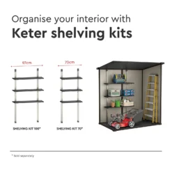 Keter Manor 6 X 4ft Outdoor Garden Pent Storage Shed - Beige/Brown -Garden Outdoor Equipment Store 12808002 1605036177192040