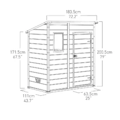 Keter Manor 6 X 4ft Outdoor Garden Pent Storage Shed - Beige/Brown -Garden Outdoor Equipment Store 12808002 2075036177226321