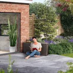 Keter Marvel Plus Outdoor Garden Storage Box 270L - Brown -Garden Outdoor Equipment Store 12808515 1375055071386887