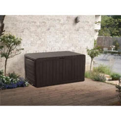 Keter Marvel Plus Outdoor Garden Storage Box 270L - Brown -Garden Outdoor Equipment Store 12808515 1794900060806534