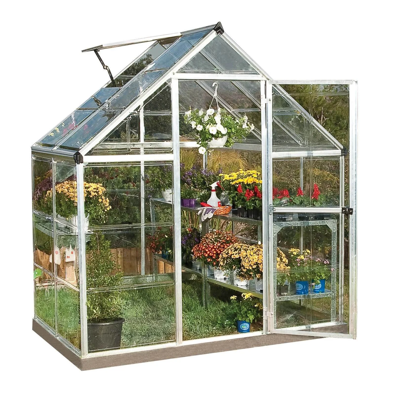 Palram 6 X 4ft Canopia Harmony Greenhouse - Silver 4 Palram 6 X 4ft Canopia Harmony Greenhouse - Silver - Image 2