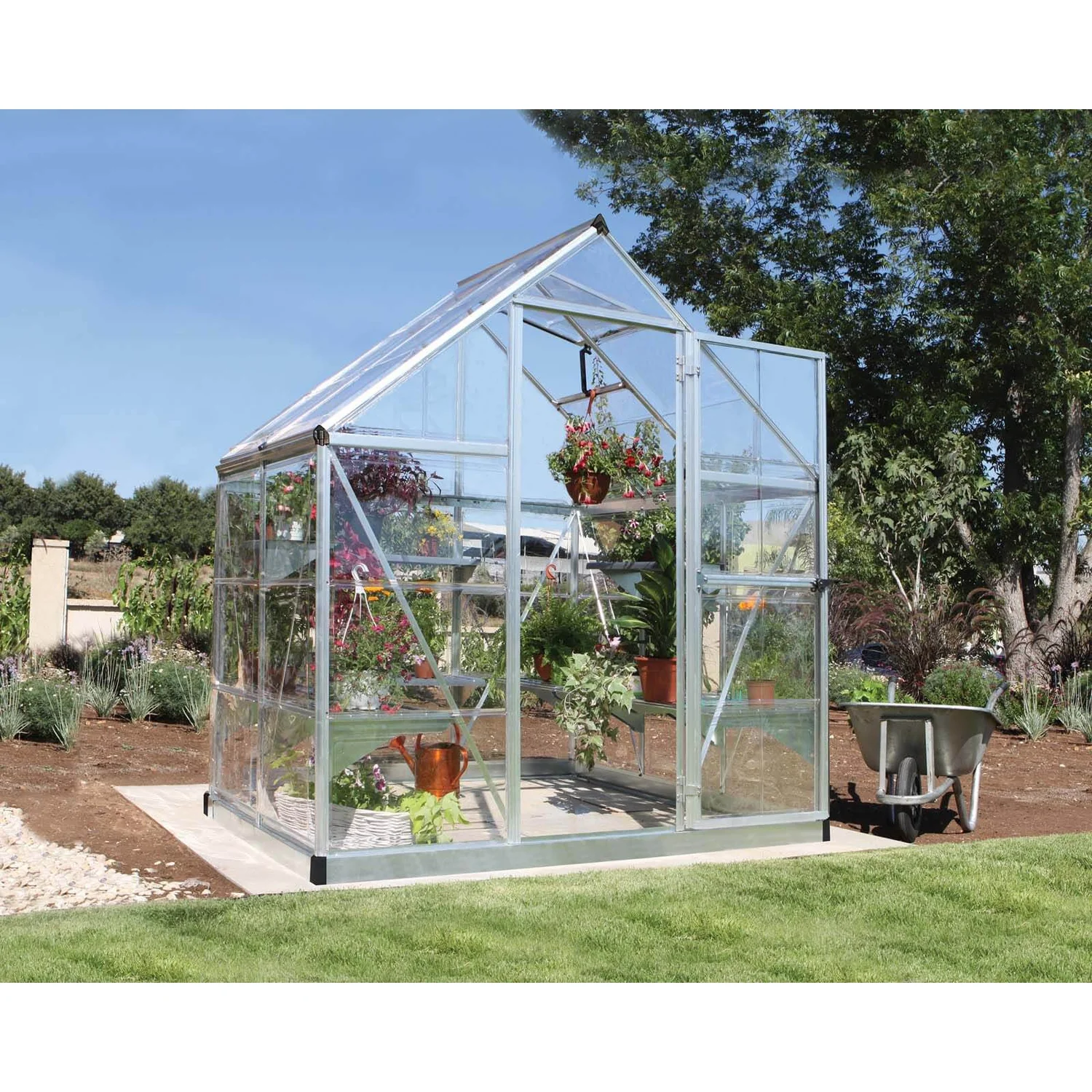 Palram 6 X 4ft Canopia Harmony Greenhouse - Silver 3 Palram 6 X 4ft Canopia Harmony Greenhouse - Silver