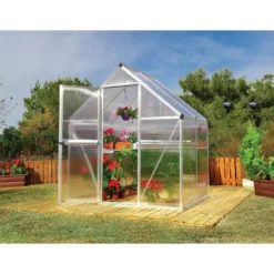 Palram 6 X 4ft Canopia Mythos Greenhouse - Silver 12 Palram 6 X 4ft Canopia Mythos Greenhouse - Silver -Garden Outdoor Equipment Store 12810598 2544856744834883