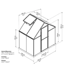 Palram 6 X 4ft Canopia Mythos Greenhouse - Silver 17 Palram 6 X 4ft Canopia Mythos Greenhouse - Silver -Garden Outdoor Equipment Store 12810598 7854856744944371