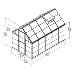 Palram 6 X 10ft Canopia Harmony Greenhouse - Silver 20 Palram 6 X 10ft Canopia Harmony Greenhouse - Silver -Garden Outdoor Equipment Store 12810851 9944845681741711