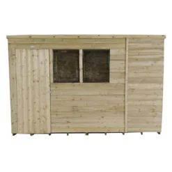 10x6ft Forest Natural Timber Overlap Pent Pressure Treated Wooden Shed -Garden Outdoor Equipment Store 12810915 1794833198382611