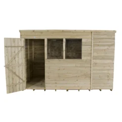10x6ft Forest Natural Timber Overlap Pent Pressure Treated Wooden Shed -Garden Outdoor Equipment Store 12810915 2664833198207630