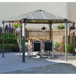 Palram - Canopia Monaco Hexagonal Garden Gazebo Grey 14 Palram - Canopia Monaco Hexagonal Garden Gazebo Grey -Garden Outdoor Equipment Store 12810973 1644924172856303