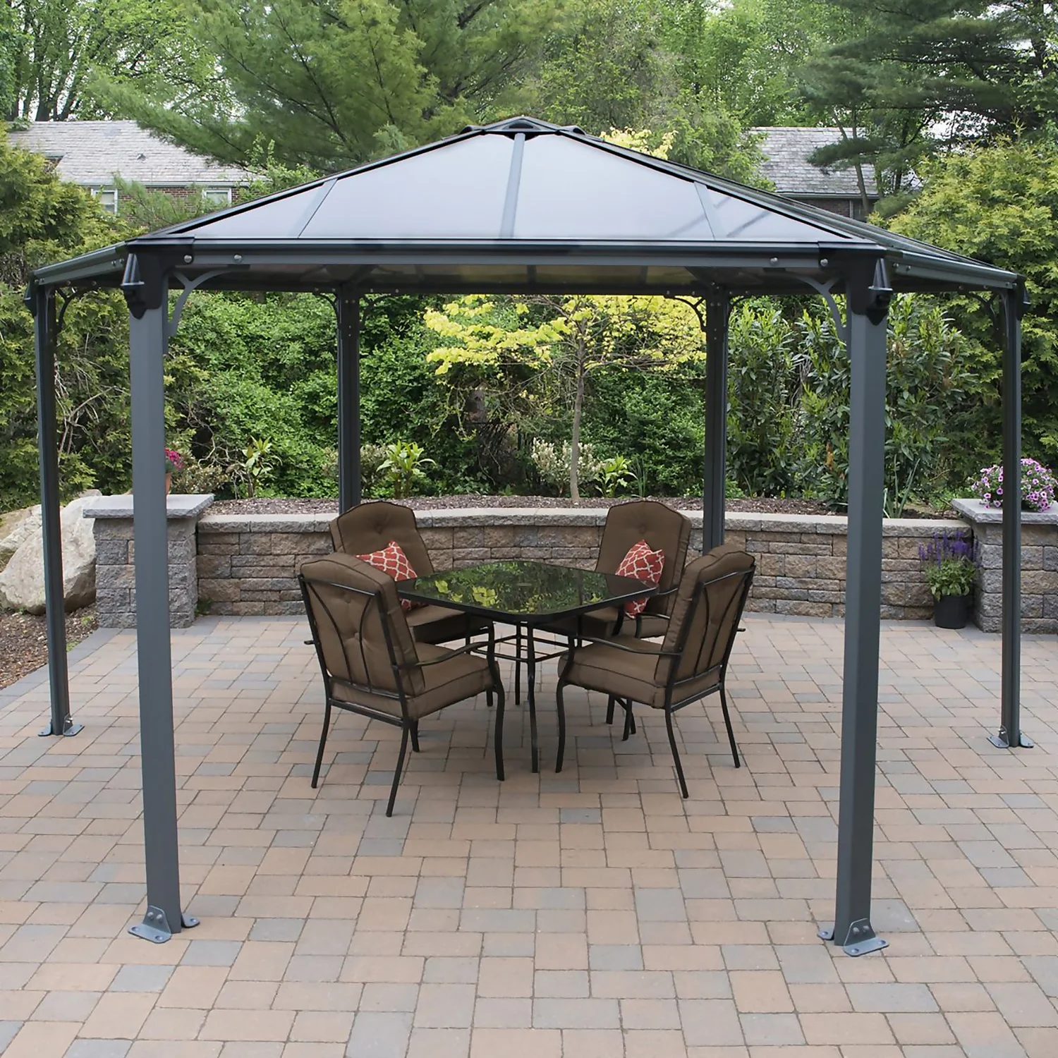 Palram - Canopia Monaco Hexagonal Garden Gazebo Grey 3 Palram - Canopia Monaco Hexagonal Garden Gazebo Grey