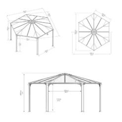 Palram - Canopia Monaco Hexagonal Garden Gazebo Grey 13 Palram - Canopia Monaco Hexagonal Garden Gazebo Grey -Garden Outdoor Equipment Store 12810973 2024924172811849