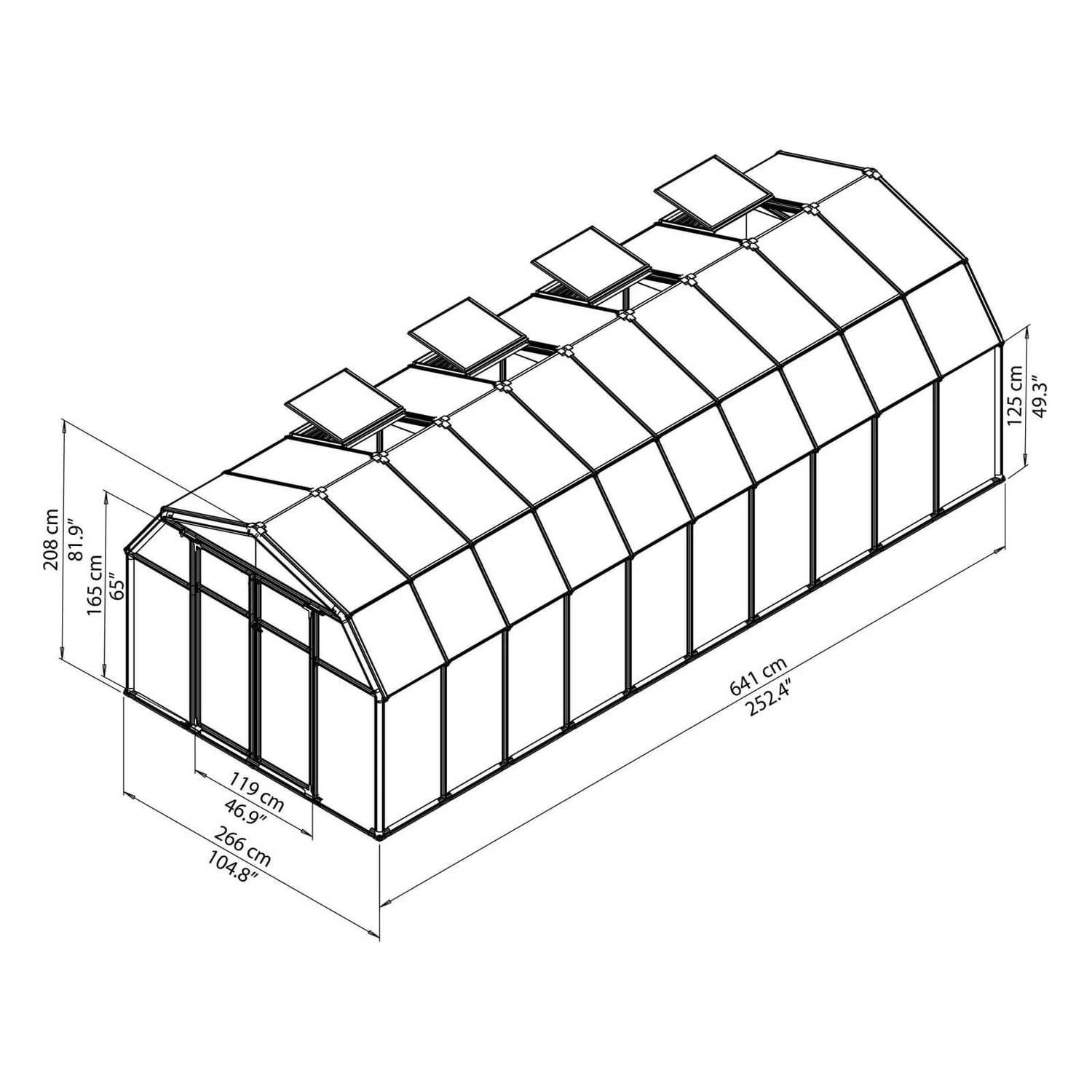 Palram 8 X 20ft Canopia Hobby Gardener Greenhouse - Green 5 Palram 8 X 20ft Canopia Hobby Gardener Greenhouse - Green - Image 3