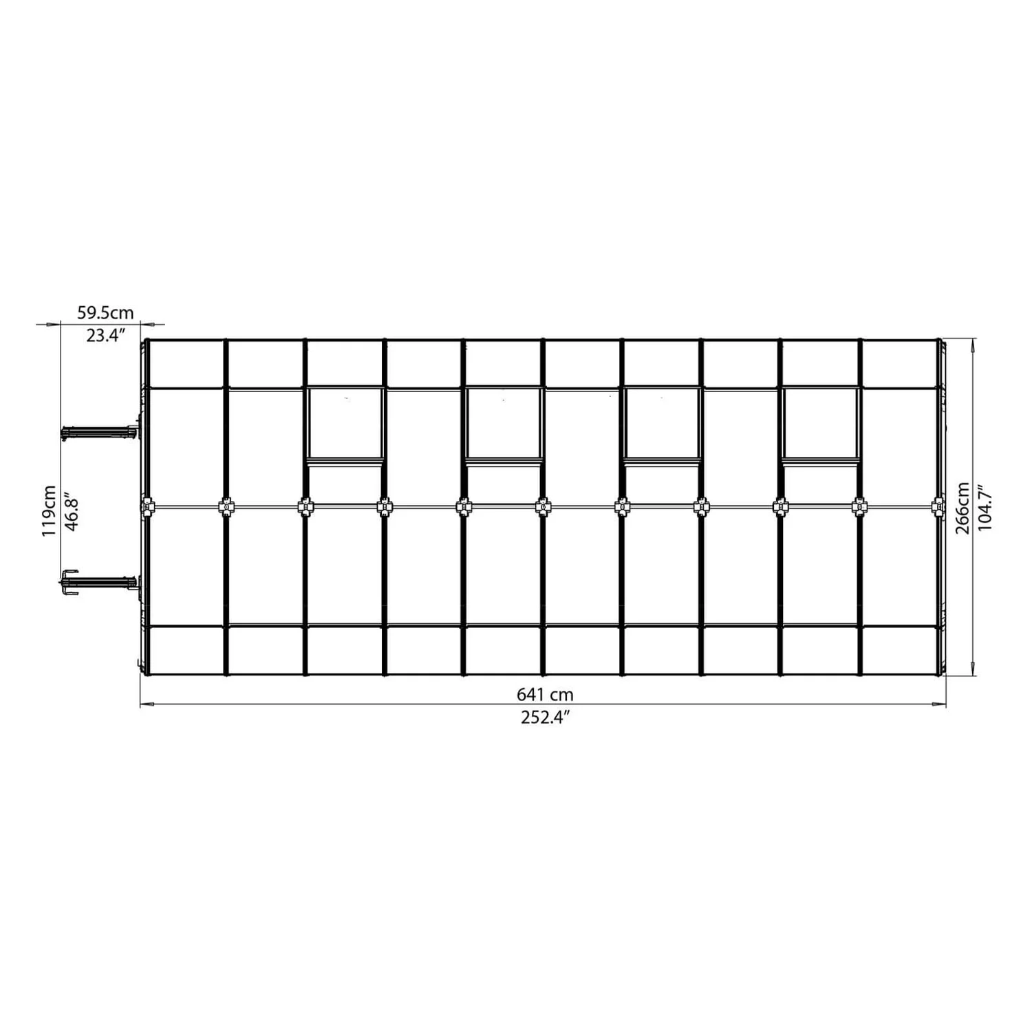 Palram 8 X 20ft Canopia Hobby Gardener Greenhouse - Green 6 Palram 8 X 20ft Canopia Hobby Gardener Greenhouse - Green - Image 4