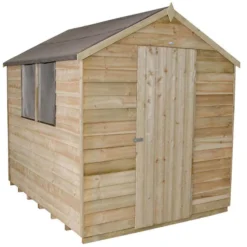 8x6ft Forest Wooden Overlap Pressure Treated Apex Shed -incl. Installation -Garden Outdoor Equipment Store 12814916 5444832992191300