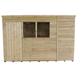 10x6ft Forest Wooden Overlap Pressure Treated Pent Shed -incl. Installation -Garden Outdoor Equipment Store 12815042 1424845697869444