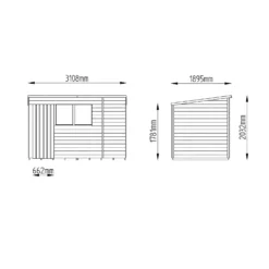 10x6ft Forest Wooden Overlap Pressure Treated Pent Shed -incl. Installation -Garden Outdoor Equipment Store 12815042 2044845697976076