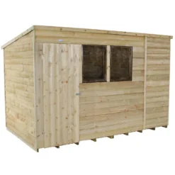 10x6ft Forest Wooden Overlap Pressure Treated Pent Shed -incl. Installation -Garden Outdoor Equipment Store 12815042 6384845697820568
