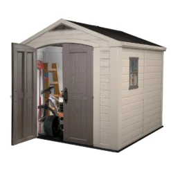 Keter Factor 8 X 8ft Outdoor Garden Apex Storage Shed - Beige/Brown 15 Keter Factor 8 X 8ft Outdoor Garden Apex Storage Shed - Beige/Brown -Garden Outdoor Equipment Store 12817716 1904864829004177