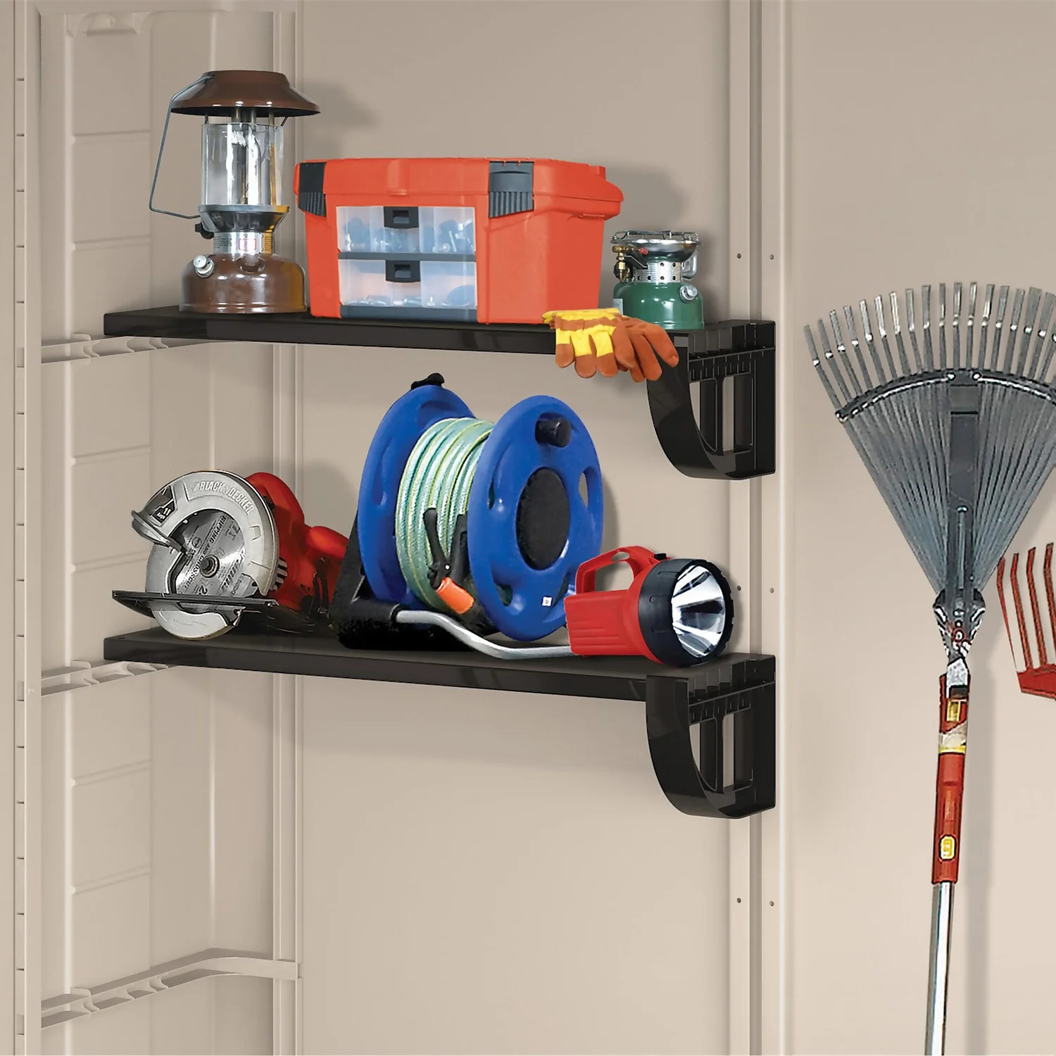 Keter Factor 6 X 6ft Outdoor Garden Apex Storage Shed - Beige/Brown 11 Keter Factor 6 X 6ft Outdoor Garden Apex Storage Shed - Beige/Brown - Image 9