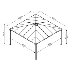 Palram - Canopia Palermo 4300 Garden Gazebo Grey -Garden Outdoor Equipment Store 12819403 1434893347503053