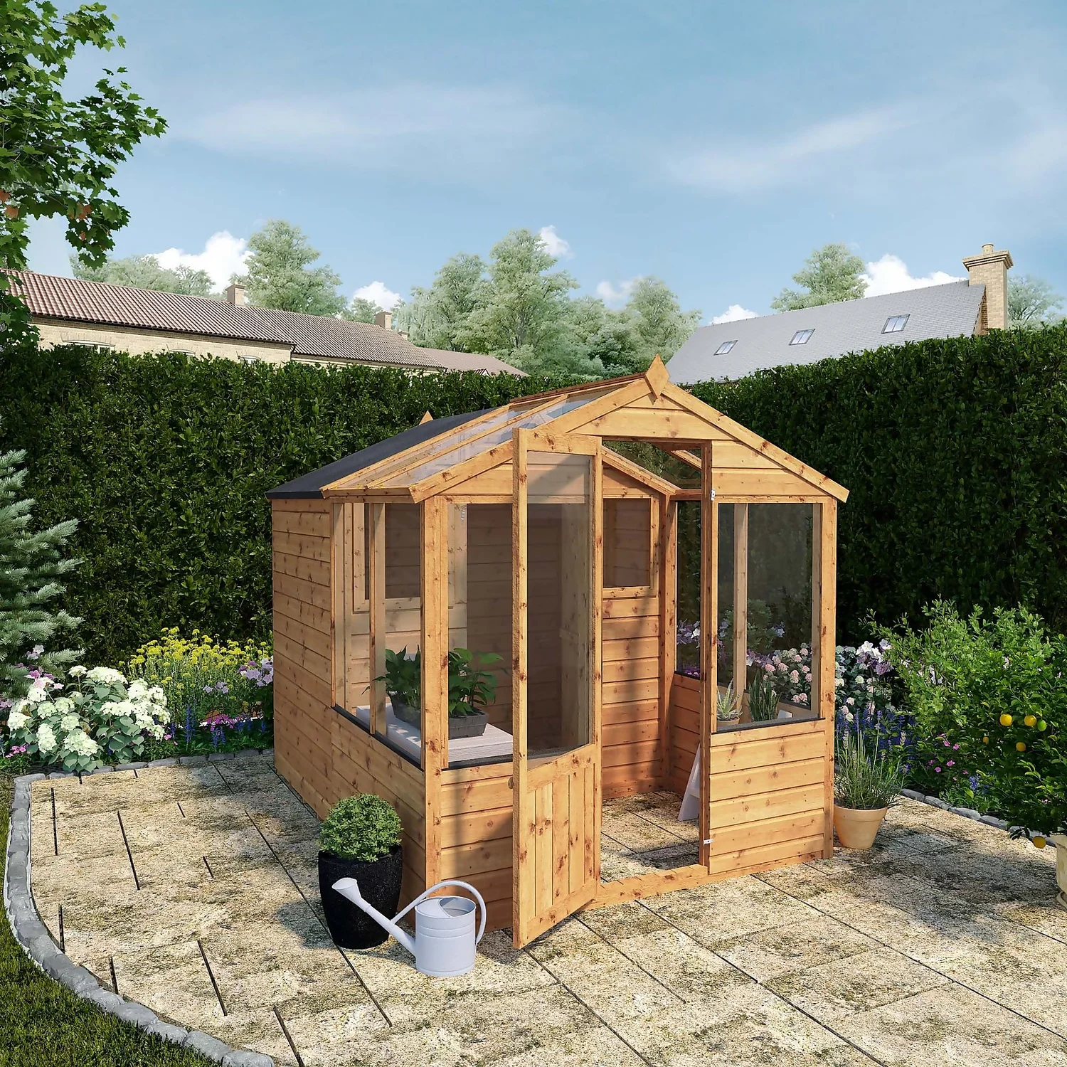 Mercia 8 X 6ft Traditional Apex Combi Greenhouse And Shed 4 Mercia 8 X 6ft Traditional Apex Combi Greenhouse And Shed - Image 2