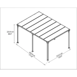 Palram - Canopia Milano 4300 Garden Gazebo Grey Bronze -Garden Outdoor Equipment Store 12821928 9554833173520981