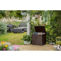 Keter City Outdoor Garden Storage Box 113L - Brown -Garden Outdoor Equipment Store 12822290 1104900073787729