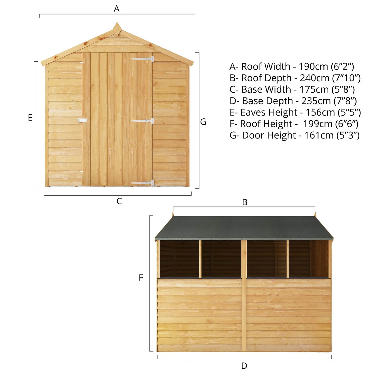 Mercia 8 X 6ft Overlap Apex Shed - Incl. Installation 11 Mercia 8 X 6ft Overlap Apex Shed - Incl. Installation - Image 9