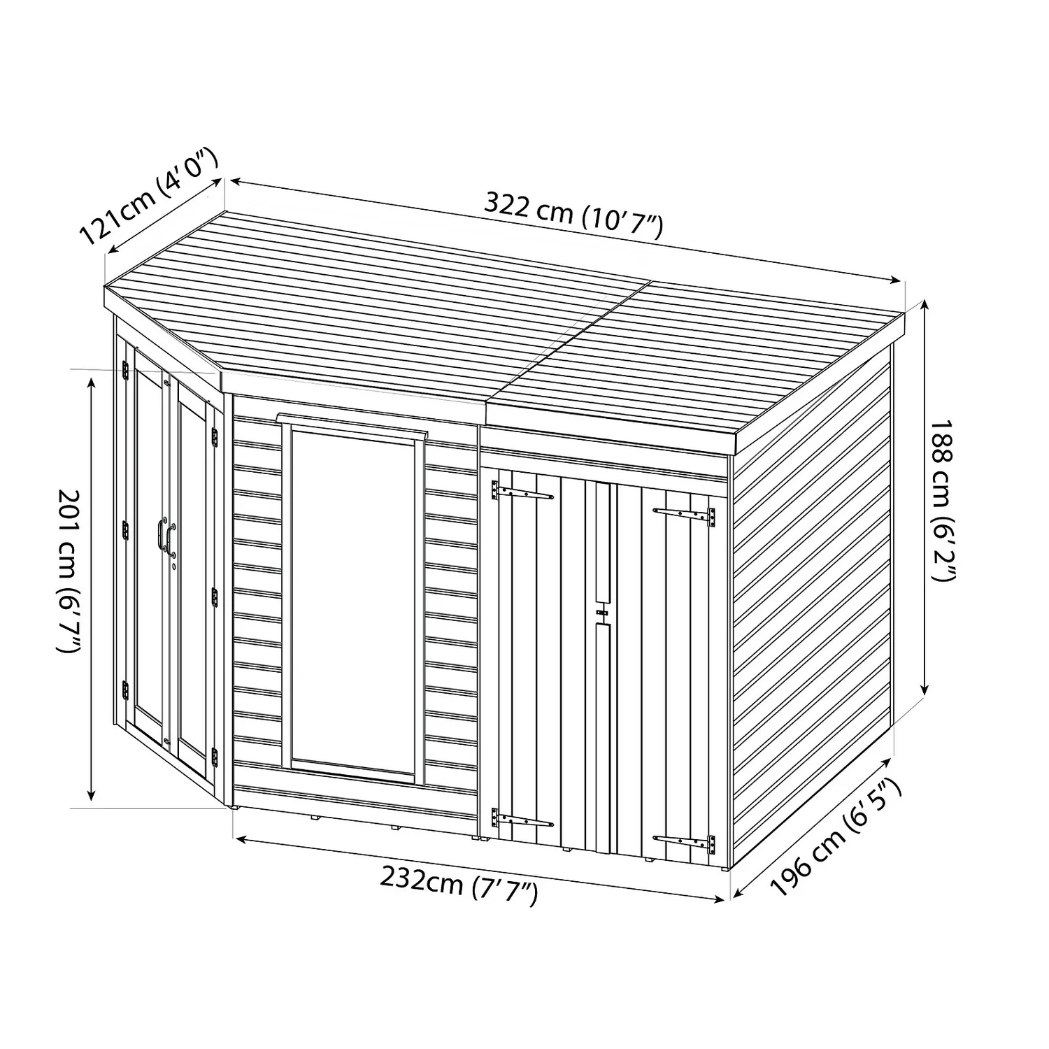 Mercia 11 X 7ft Summerhouse With Side Shed 12 Mercia 11 X 7ft Summerhouse With Side Shed - Image 10
