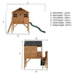 Mercia 14 X 7ft Honeysuckle Wooden Playhouse With Tower And Slide - Installation Included -Garden Outdoor Equipment Store 12822467 1324949332397817
