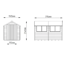 Forest 10 X 6ft Overlap Pressure Treated Double Door Apex Shed -Garden Outdoor Equipment Store 12823857 1194833221839881