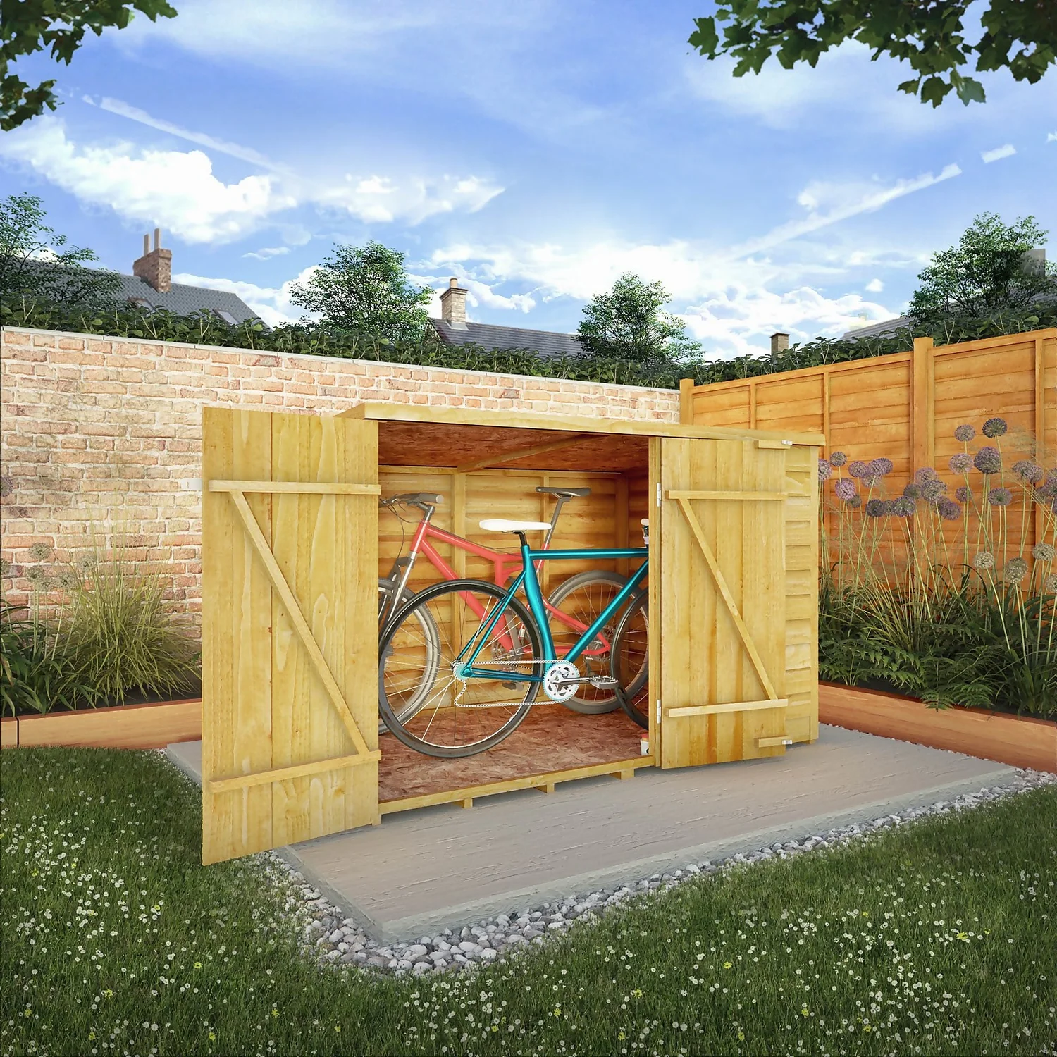 Mercia 6 X 4ft Overlap Pent Bike Shed - Incl. Installation 4 Mercia 6 X 4ft Overlap Pent Bike Shed - Incl. Installation - Image 2