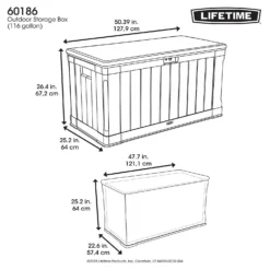 Lifetime Outdoor Plastic Garden Storage Box - 439 Litres -Garden Outdoor Equipment Store 12826335 1974856525567256