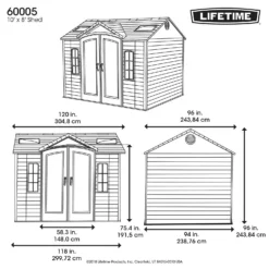 Lifetime 10 X 8ft Outdoor Storage Shed -Garden Outdoor Equipment Store 12826439 2015012583880476