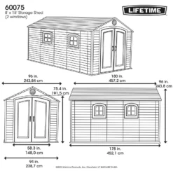 Lifetime 8 X 15ft Outdoor Storage Shed 15 Lifetime 8 X 15ft Outdoor Storage Shed -Garden Outdoor Equipment Store 12826441 1594833223333086