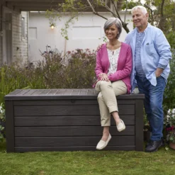 Keter Westwood Outdoor Garden Storage Box 570L - Brown 11 Keter Westwood Outdoor Garden Storage Box 570L - Brown -Garden Outdoor Equipment Store 12828828 1424858568511597