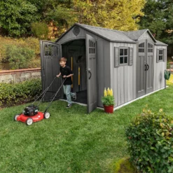 Lifetime 15x8 Ft Rough Cut Dual Entry Outdoor Storage Shed -Garden Outdoor Equipment Store 12836588 1305012583765228