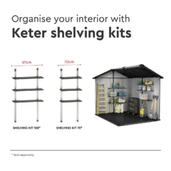 Keter Oakland 7.5 X 9ft Outdoor Garden Apex Storage Shed - Grey -Garden Outdoor Equipment Store 12840578 1635036179845699