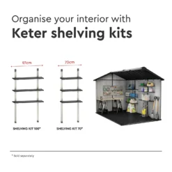 Keter Oakland 7.5 X 11ft Outdoor Garden Apex Storage Shed - Grey -Garden Outdoor Equipment Store 12840580 1505036179792632