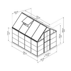 Palram Canopia Hybrid 6 X 8ft Green Greenhouse -Garden Outdoor Equipment Store 12877500 1694853166039411