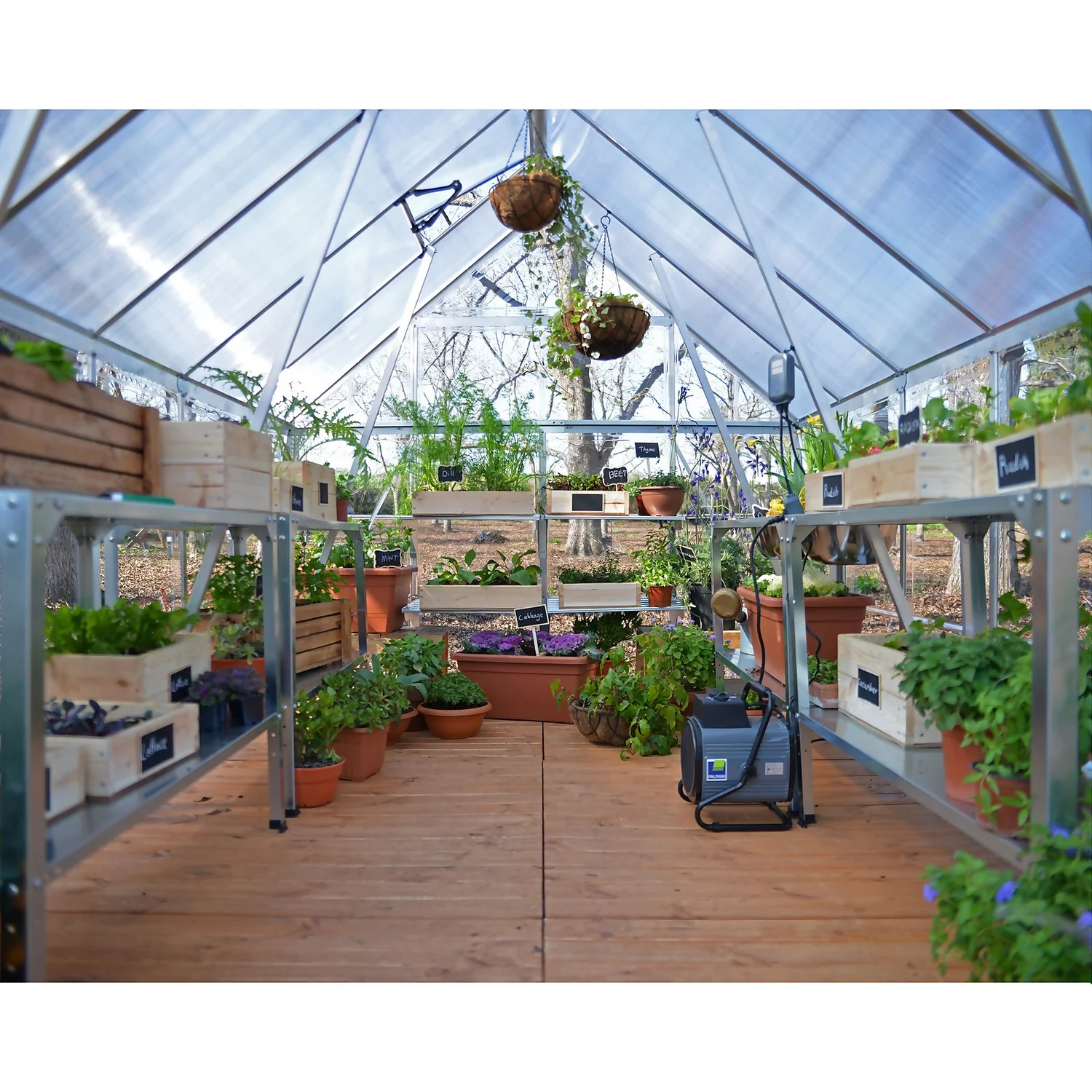 Palram Canopia Hybrid 6 X 12ft Silver Greenhouse 6 Palram Canopia Hybrid 6 X 12ft Silver Greenhouse - Image 4