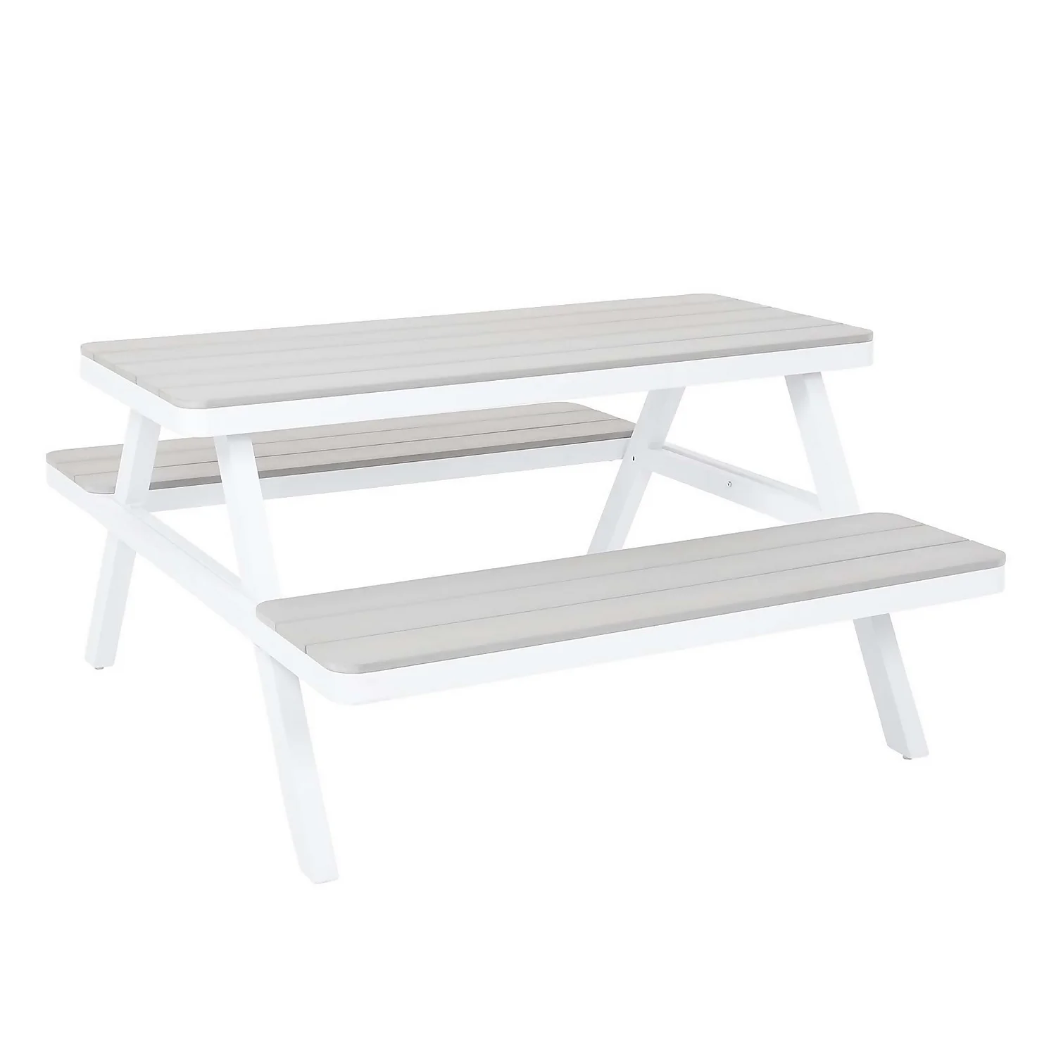Picnic Bench - White & Grey 3 Picnic Bench - White & Grey