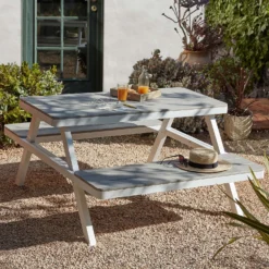 Picnic Bench - White & Grey 19 Picnic Bench - White & Grey -Garden Outdoor Equipment Store 12885210 1454853415433776