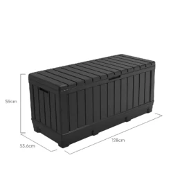 Keter Kentwood Outdoor Garden Storage Box 350L - Graphite -Garden Outdoor Equipment Store 12885762 1494899008656236