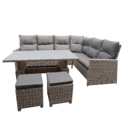 Mortimer Grey Rattan Garden Corner Sofa Set -Garden Outdoor Equipment Store 12887790 1775047776377538