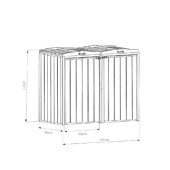 Mercia Double Bin Store -Garden Outdoor Equipment Store 12888123 2164944420199338