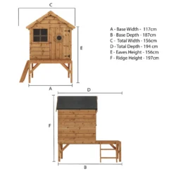 Mercia 4 X 7ft Snug Wooden Playhouse With Tower -Garden Outdoor Equipment Store 12888282 2125027554190205