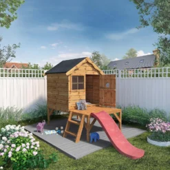 Mercia 7 X 9'4ft Snug Wooden Playhouse Tower And Slide 12 Mercia 7 X 9'4ft Snug Wooden Playhouse Tower And Slide -Garden Outdoor Equipment Store 12888286 1415027554077375