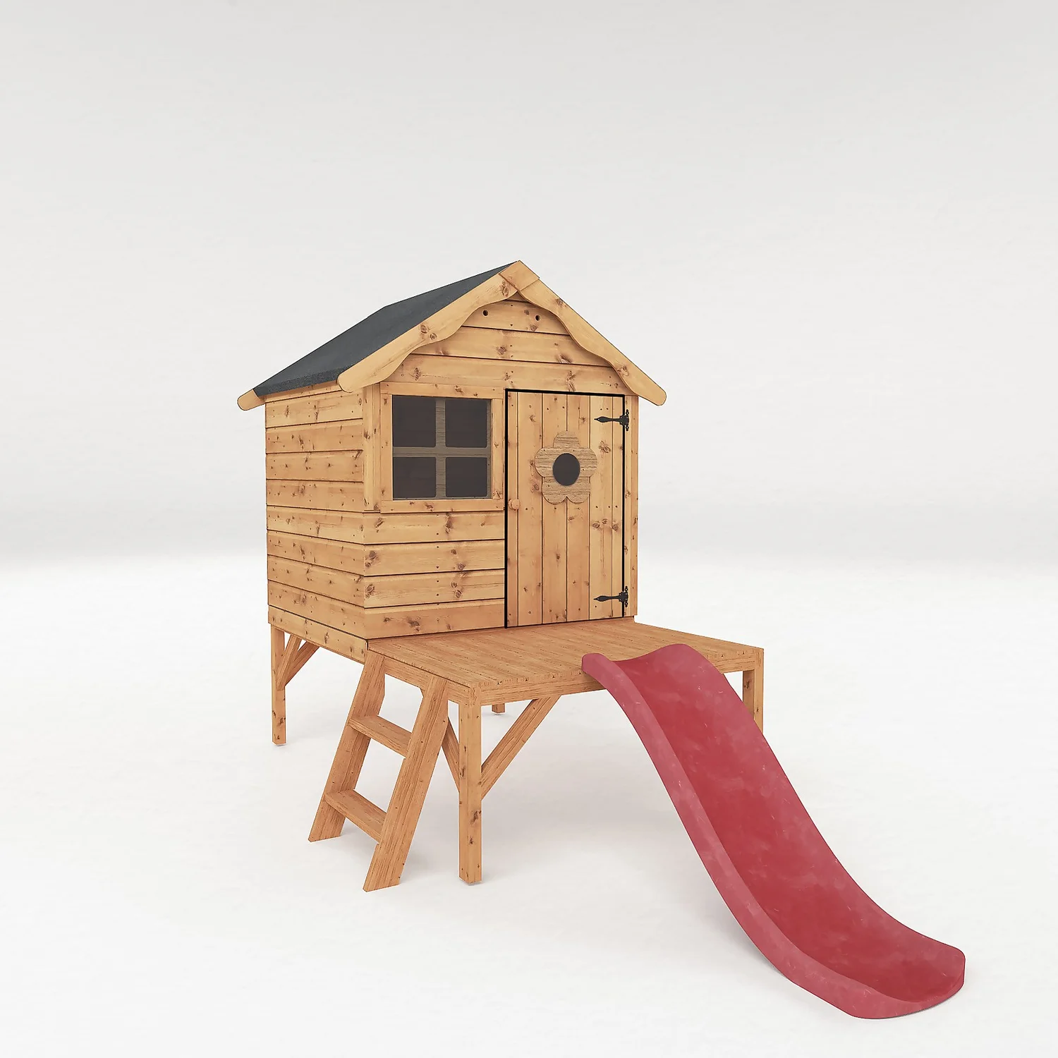 Mercia 7 X 9'4ft Snug Wooden Playhouse Tower & Slide - Installation Included 3 Mercia 7 X 9'4ft Snug Wooden Playhouse Tower & Slide - Installation Included