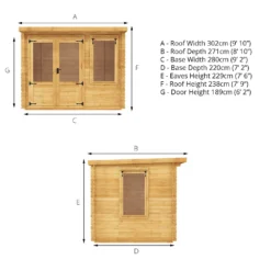 Mercia 3 X 2.4m 19mm Log Cabin -Garden Outdoor Equipment Store 12888478 2015023719155409