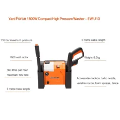 Yard Force 1800W 135Bar Compact Pressure Washer 13 Yard Force 1800W 135Bar Compact Pressure Washer -Garden Outdoor Equipment Store 12892251 9054929620347179